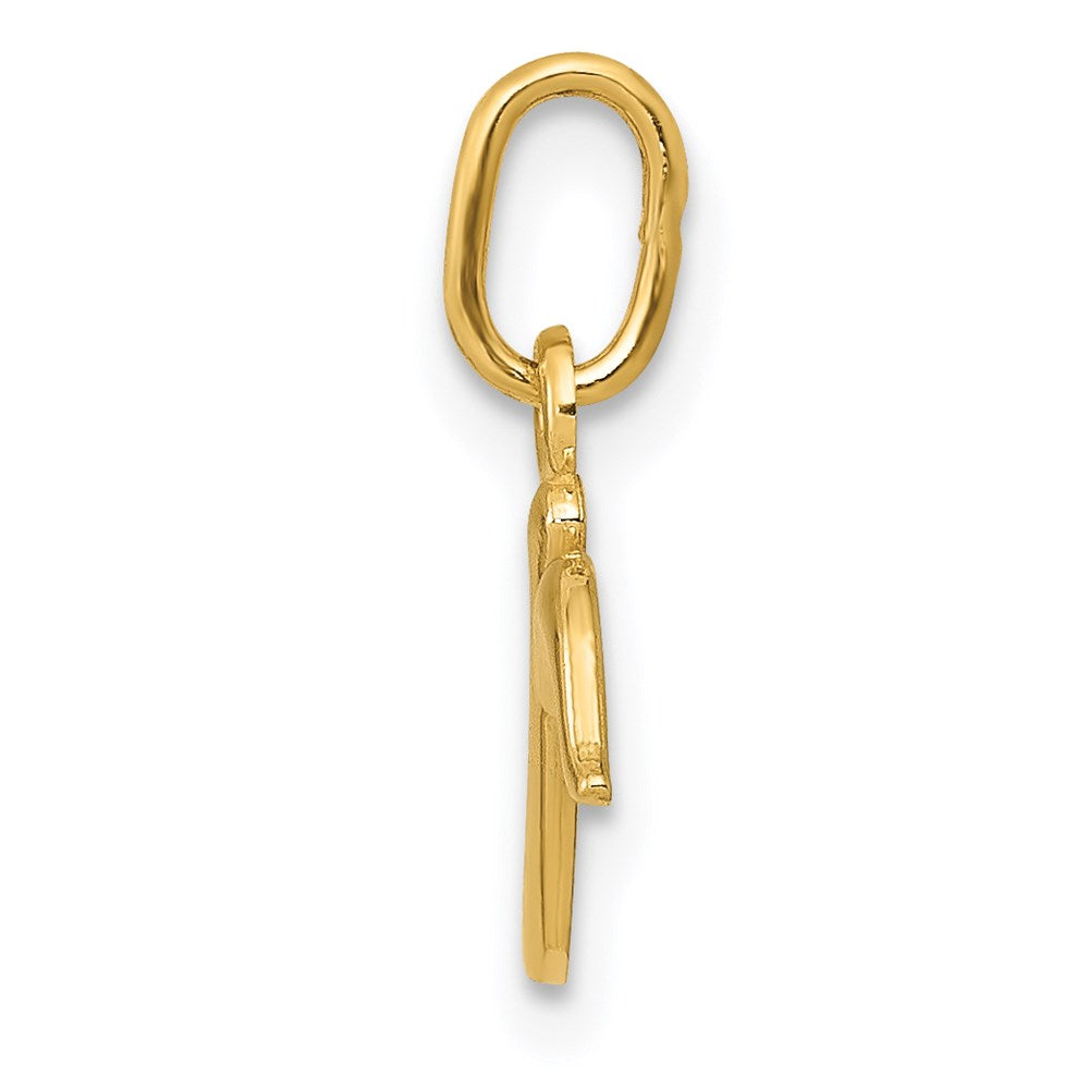 14K Gold Lowercase Initial "r" Pendant - Charlie & Co. Jewelry
