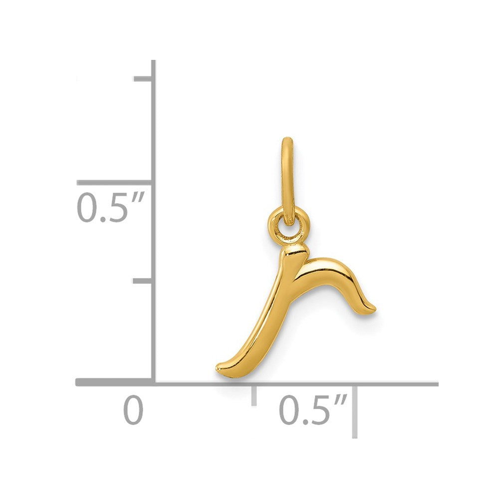 14K Gold Lowercase Initial "r" Pendant - Charlie & Co. Jewelry