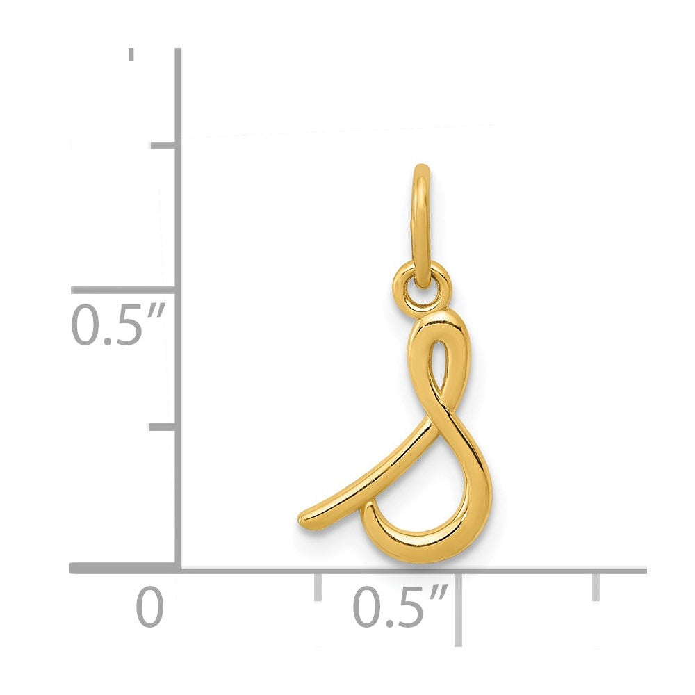 14K Gold Lowercase Initial "s" Pendant - Charlie & Co. Jewelry