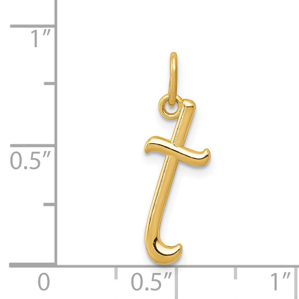 14K Gold Lowercase Initial "t" Pendant - Charlie & Co. Jewelry