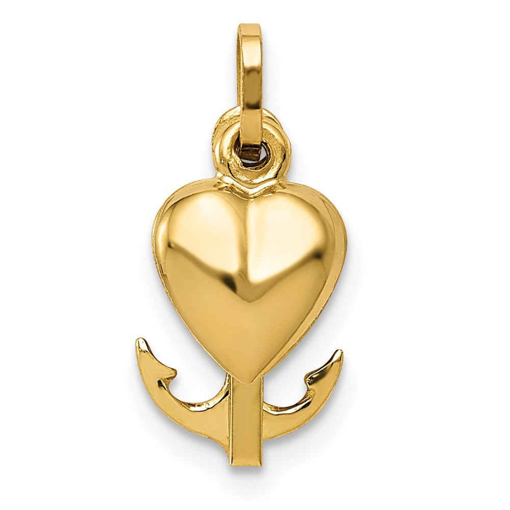 Gold Polished Heart, Cross & Anchor Necklace Pendant Model-YC1067 - Charlie & Co. Jewelry