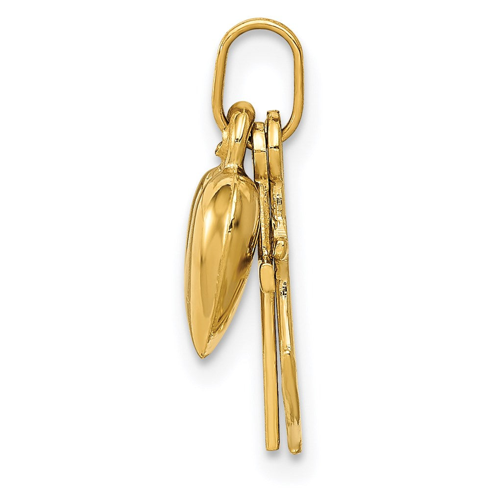 Gold Polished Heart, Cross & Anchor Necklace Pendant Model-YC1067 - Charlie & Co. Jewelry