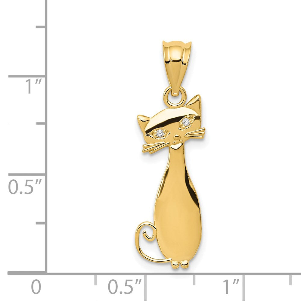 14K Gold Diamond Cat Pendant - Charlie & Co. Jewelry