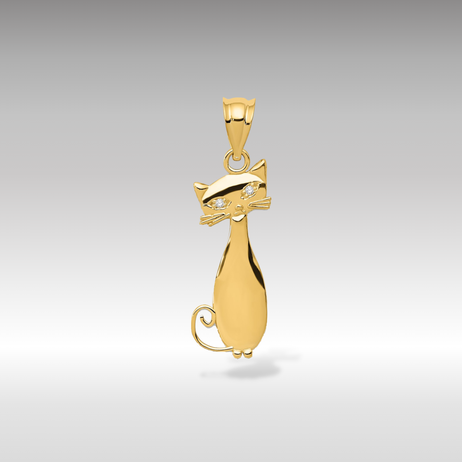 14K Gold Diamond Cat Pendant - Charlie & Co. Jewelry
