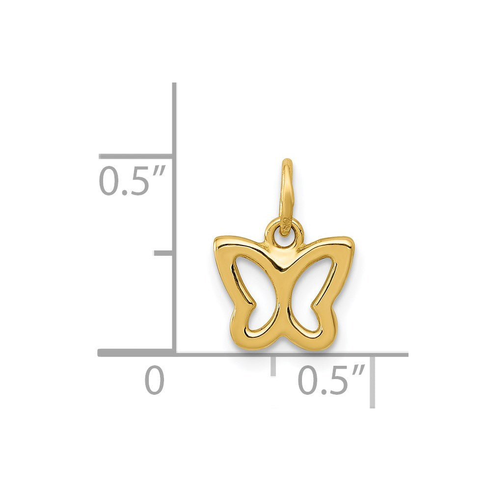 14K Gold Polished Butterfly Pendant - Charlie & Co. Jewelry