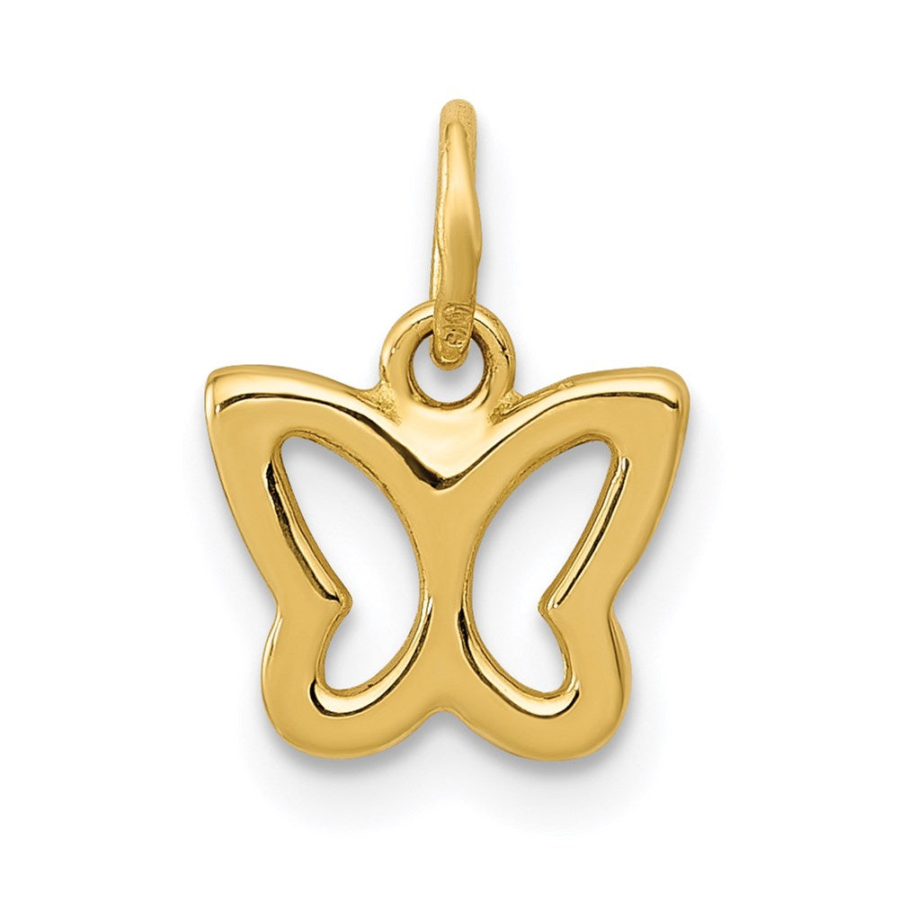 14K Gold Polished Butterfly Pendant - Charlie & Co. Jewelry