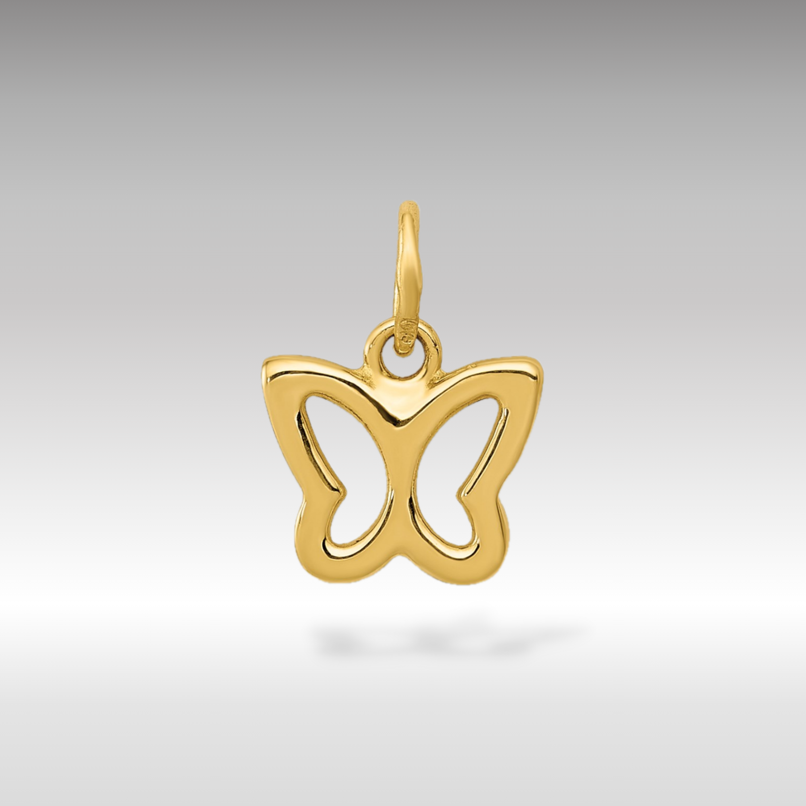 14K Gold Polished Butterfly Pendant - Charlie & Co. Jewelry