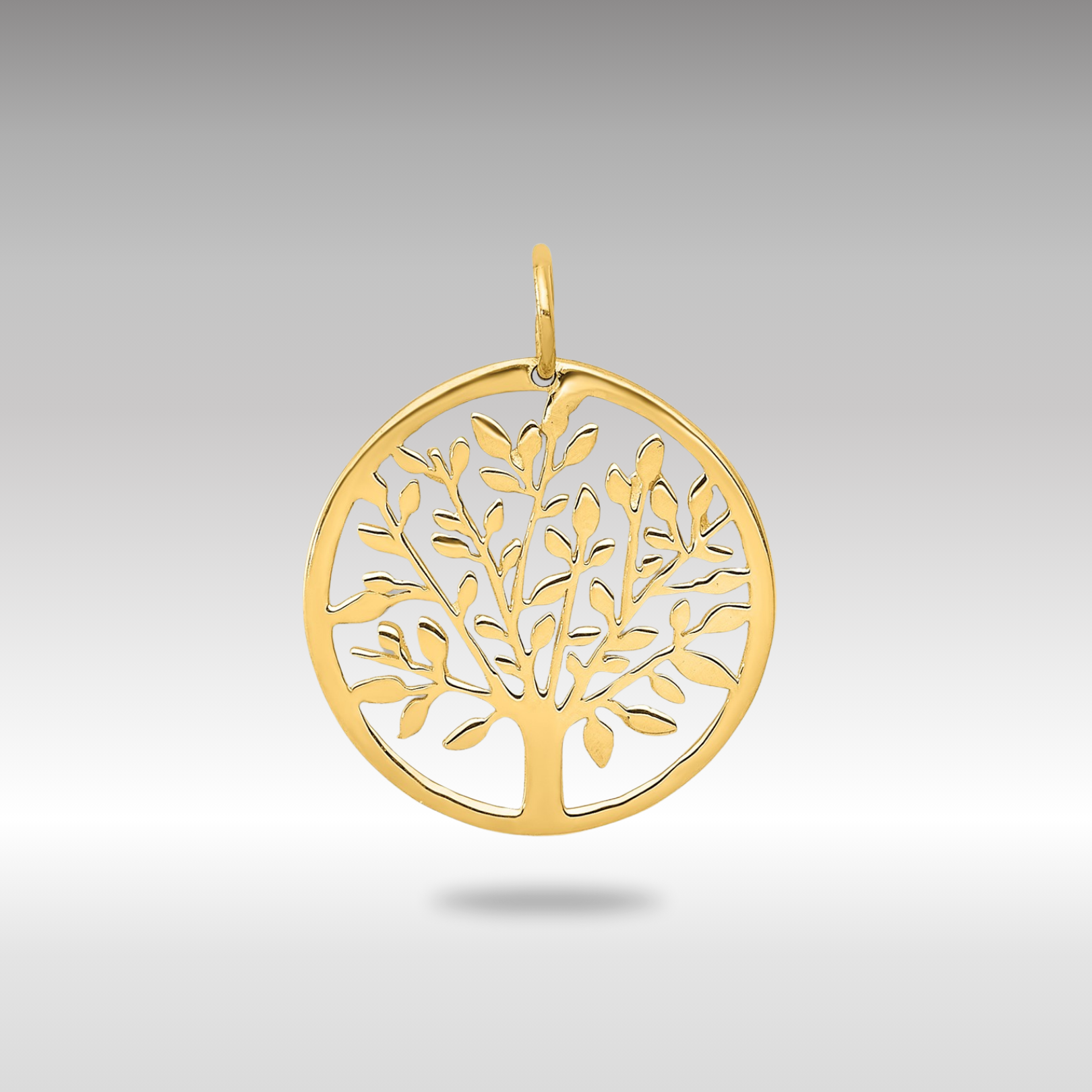 Gold Round Tree of Life Necklace Pendant - Charlie & Co. Jewelry