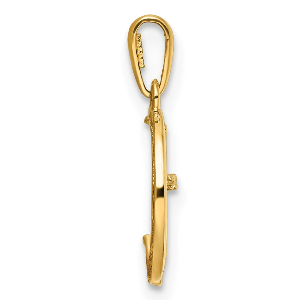 14k Gold CZ Cat and Moon Necklace Pendant - Charlie & Co. Jewelry