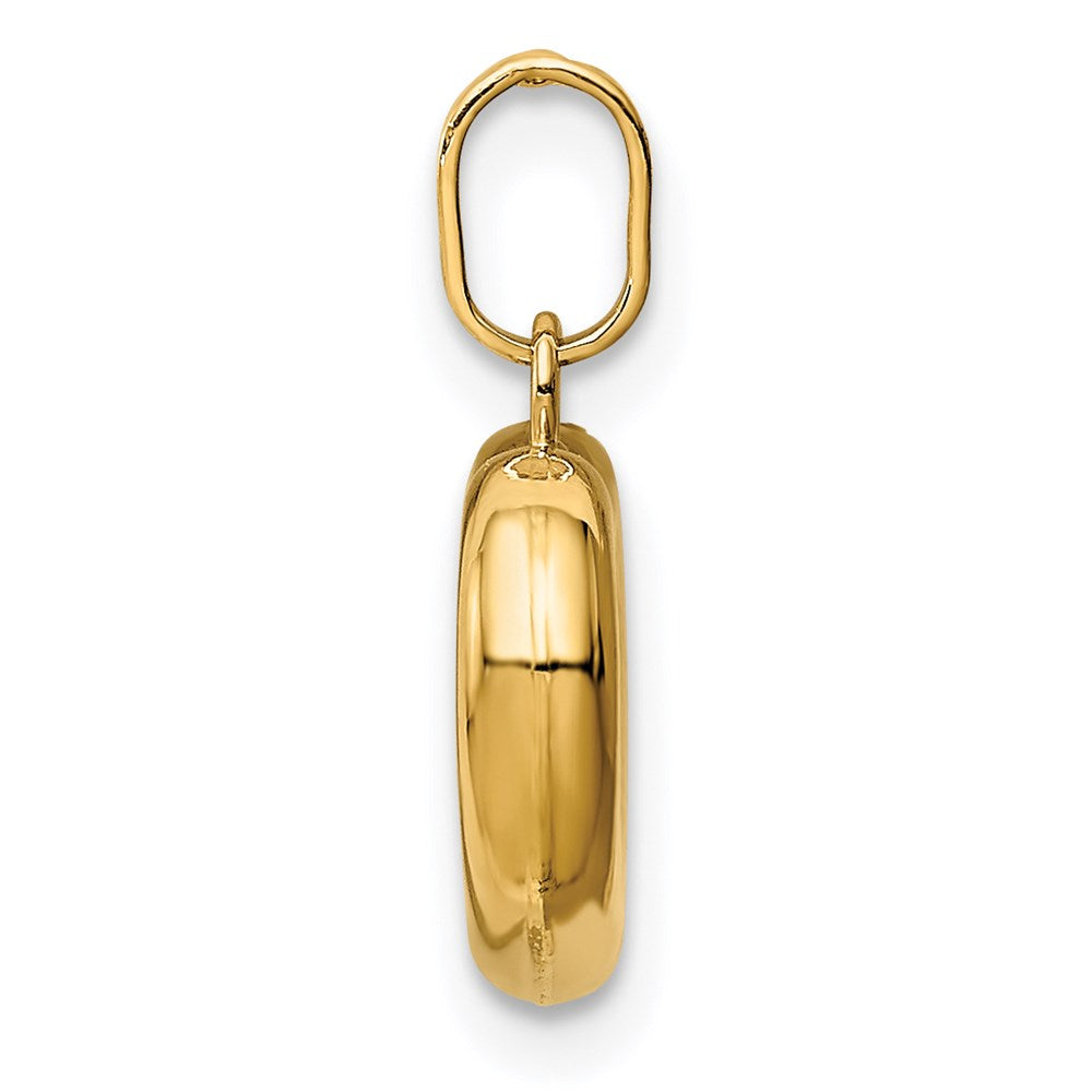 14K Gold Polished Cut-out Puffed Heart Pendant - Charlie & Co. Jewelry