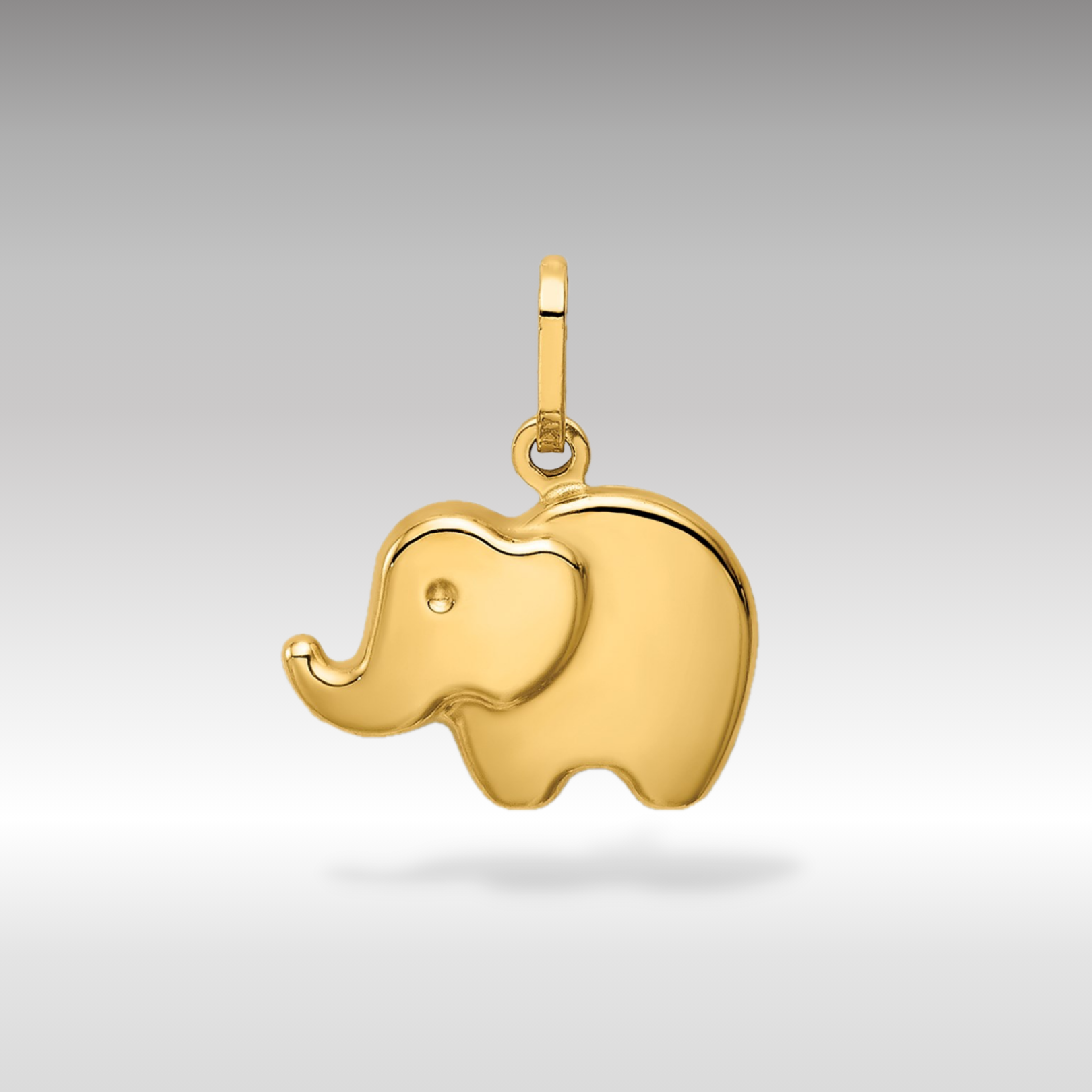 14K Gold Polished Elephant Pendant - Charlie & Co. Jewelry
