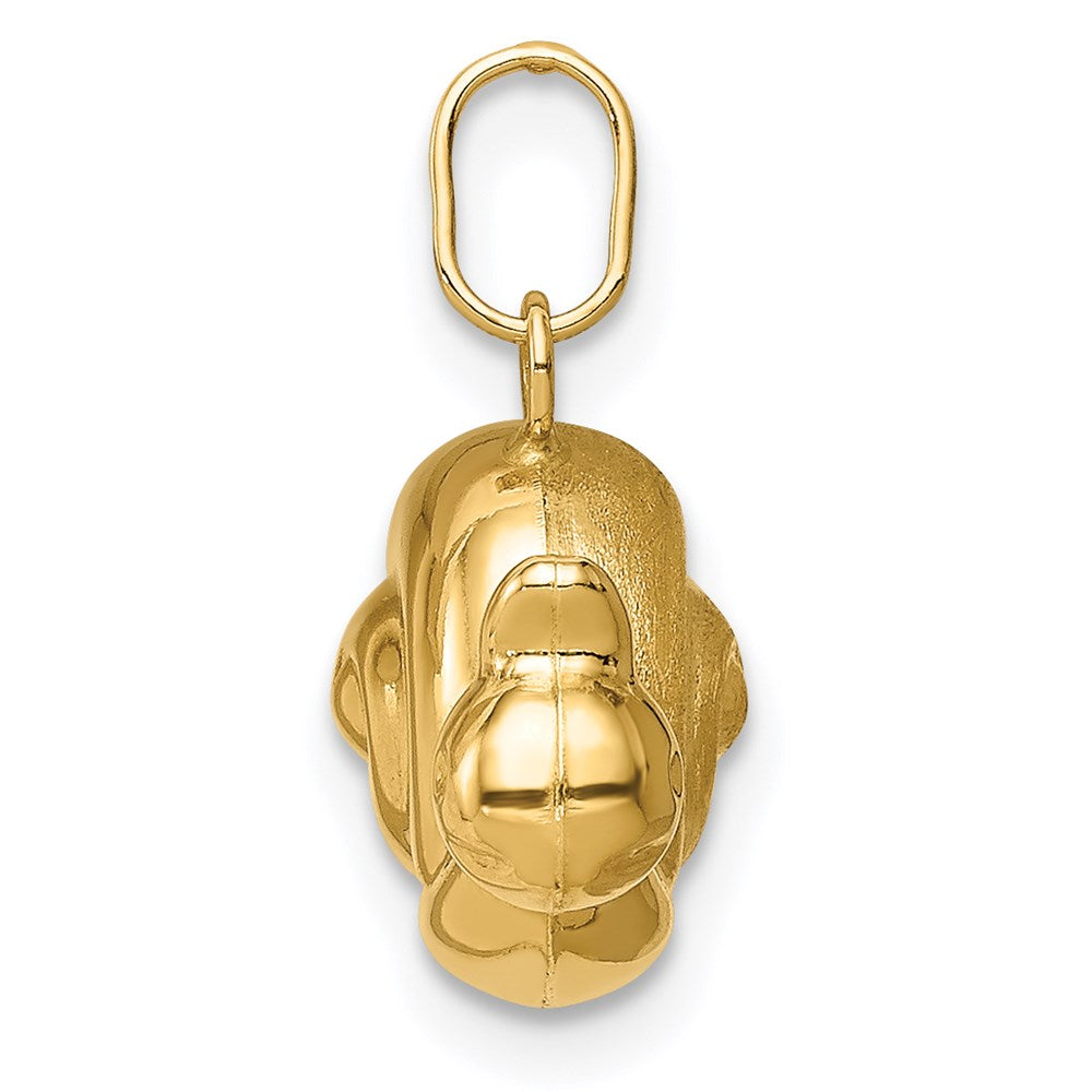 14K Gold Hollow Satin and Polished Snail Pendant - Charlie & Co. Jewelry