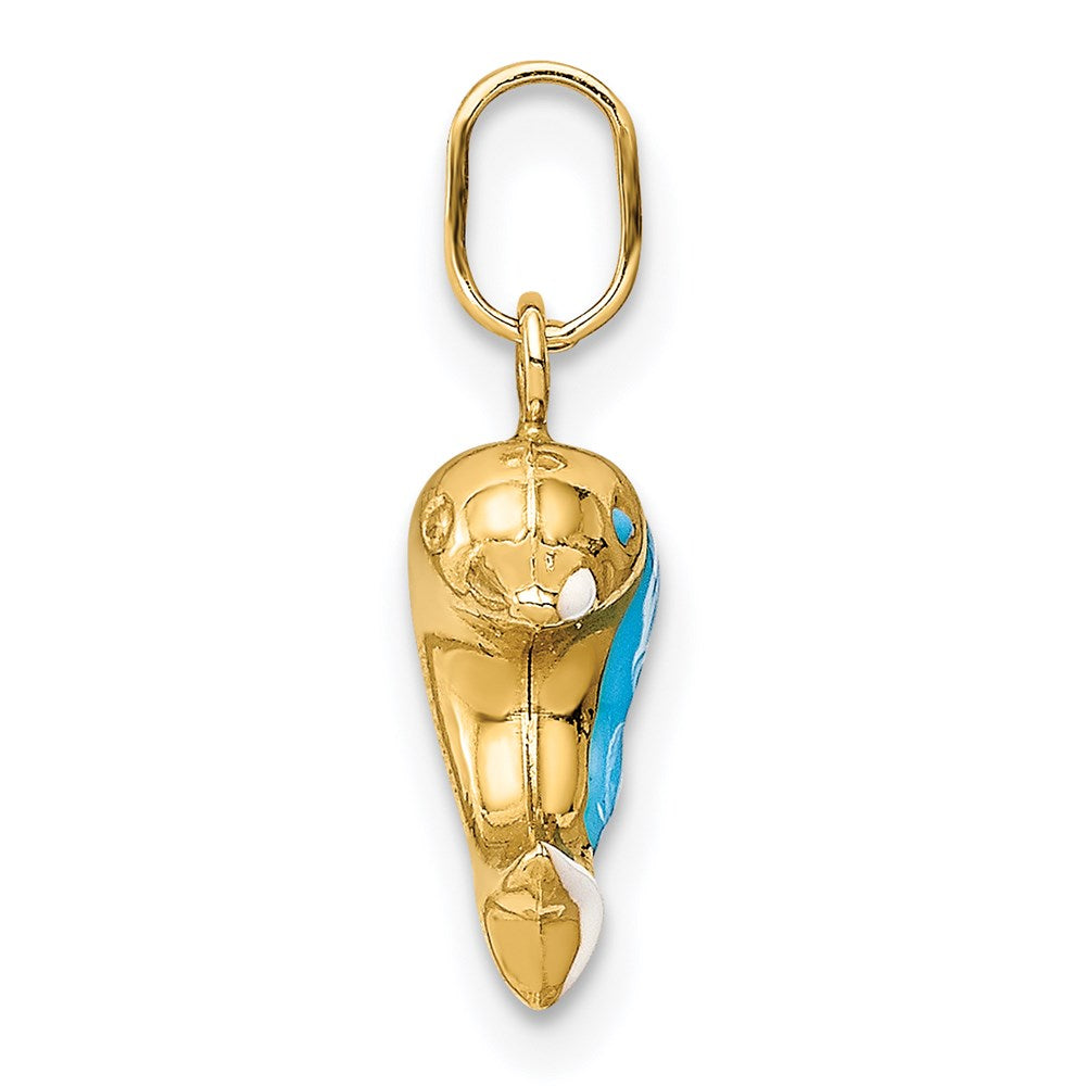 14K Gold Enameled Dolphin Charm - Charlie & Co. Jewelry