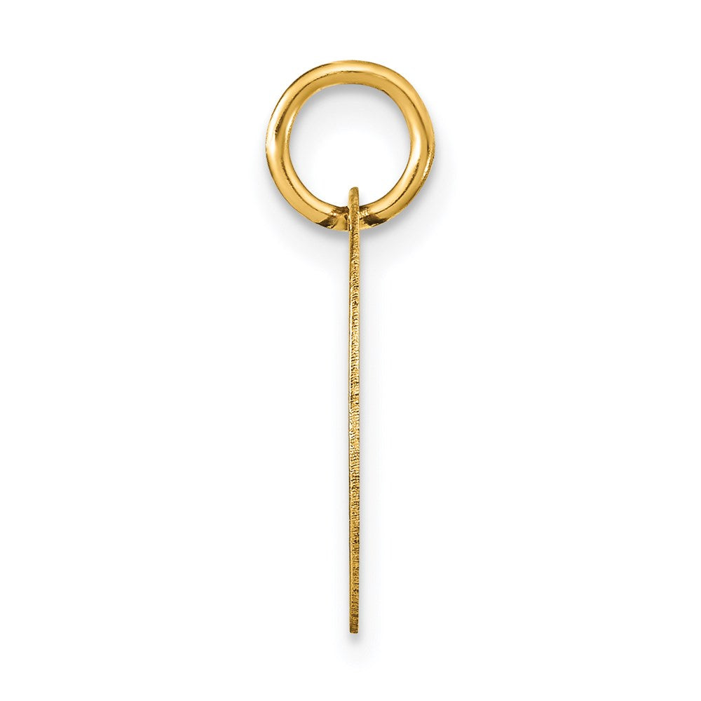 14K Gold Script Letter 'D' Circular Charm with Black Enamel - Charlie & Co. Jewelry