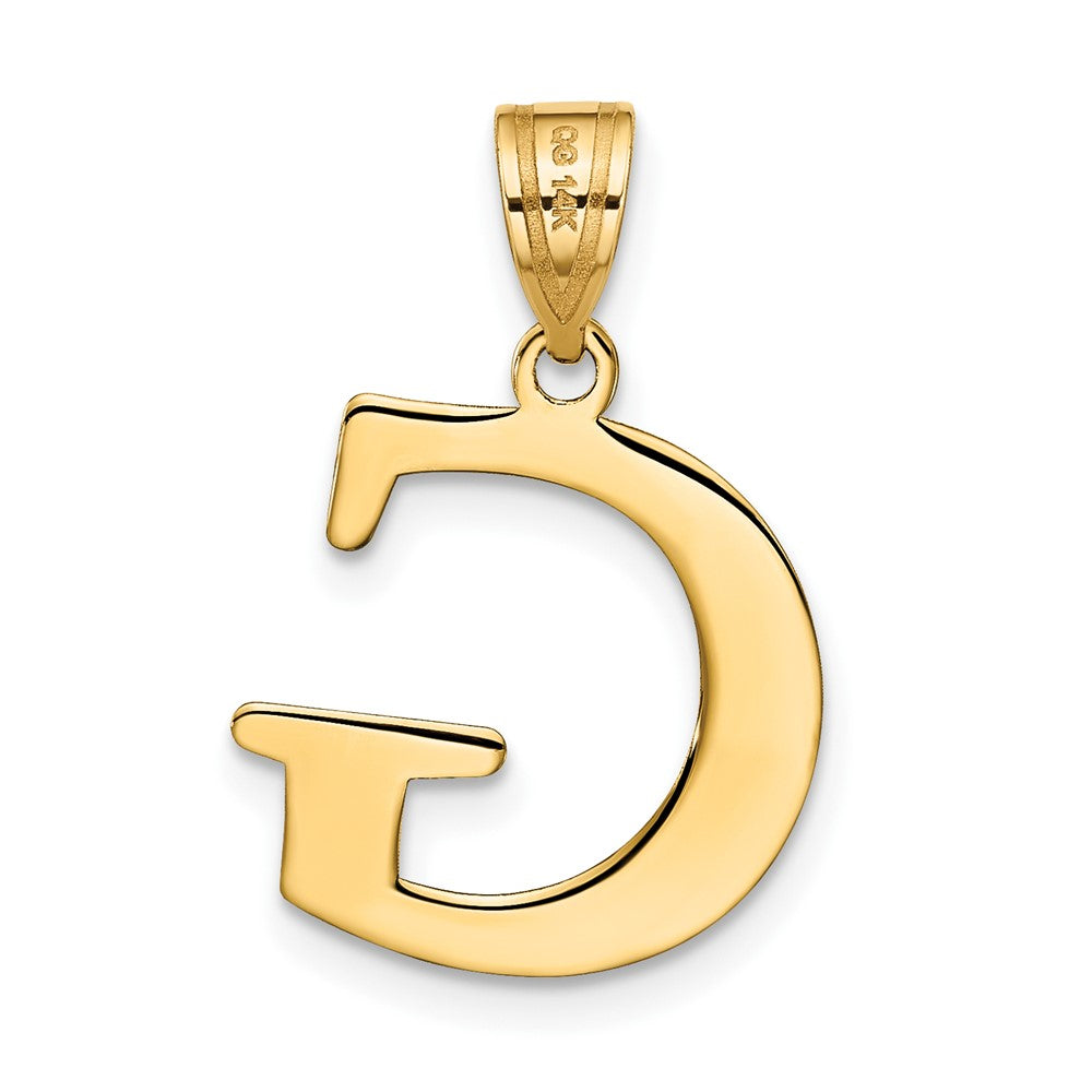 Charlie & Co Jewelry | 14k Polished Etched Letter G Initial Pendant - Model YC1437G