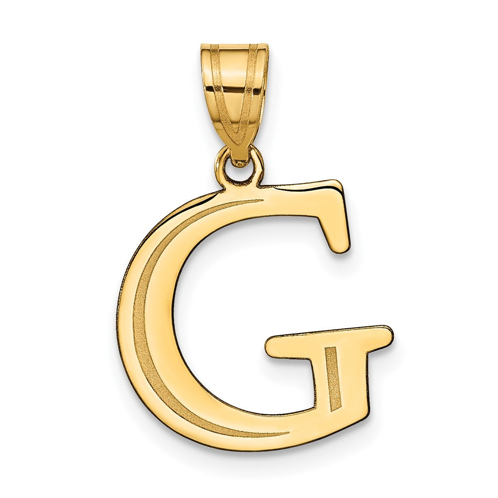 Charlie & Co Jewelry | 14k Polished Etched Letter G Initial Pendant - Model YC1437G