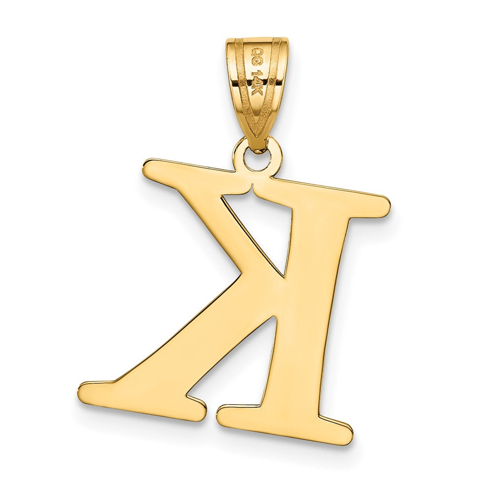Charlie & Co Jewelry | 14k Polished Etched Letter K Initial Pendant - Model YC1437K