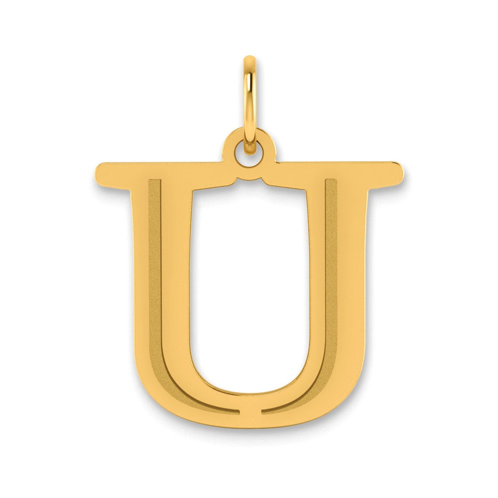 Charlie & Co Jewelry | 14k Polished Etched Letter U Initial Pendant - Model YC1437U