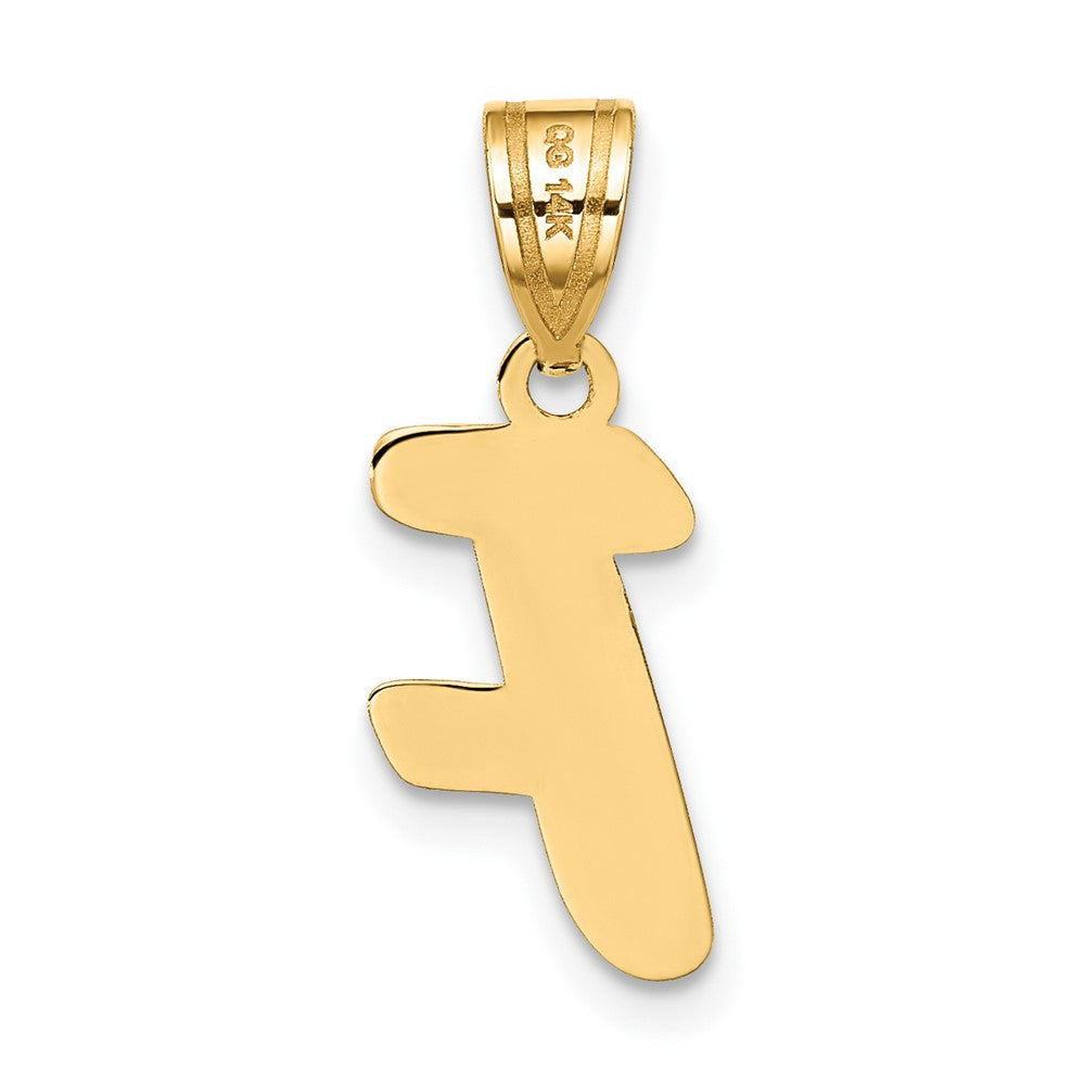 Charlie & Co Jewelry | 14k Polished Script Letter F Initial Pendant - Model YC1438F