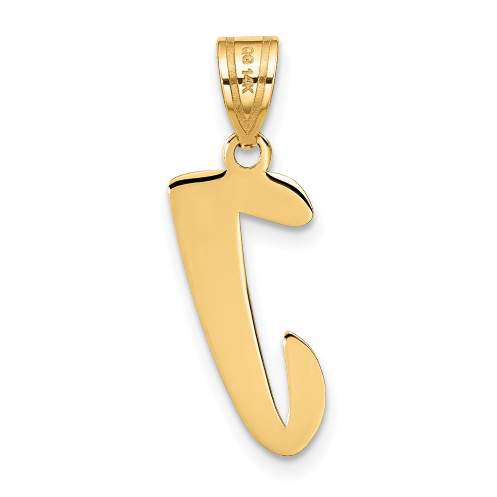 Charlie & Co Jewelry | 14k Polished Script Letter J Initial Pendant - Model YC1438J