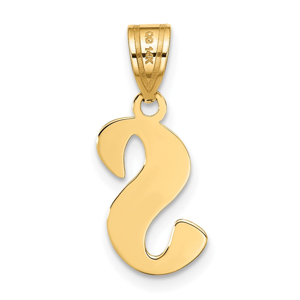 Charlie & Co Jewelry | 14k Polished Script Letter S Initial Pendant - Model YC1438S