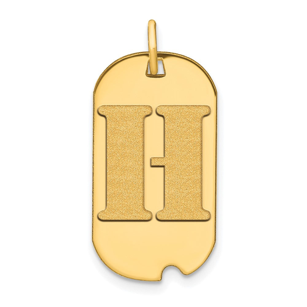 Charlie & Co Jewelry | 14k Polished Letter H Initial Dog Tag Pendant - Model YC1439H