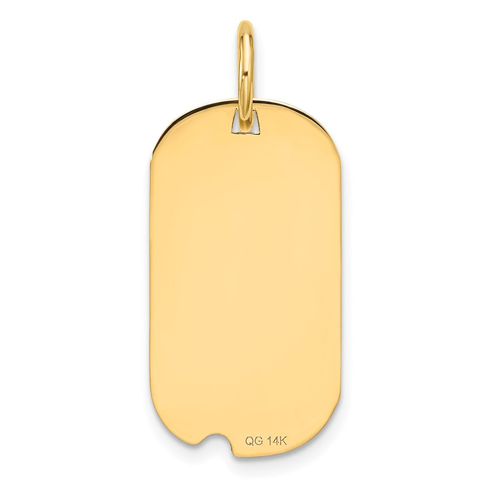 Charlie & Co Jewelry | 14k Polished Letter P Initial Dog Tag Pendant - Model YC1439P