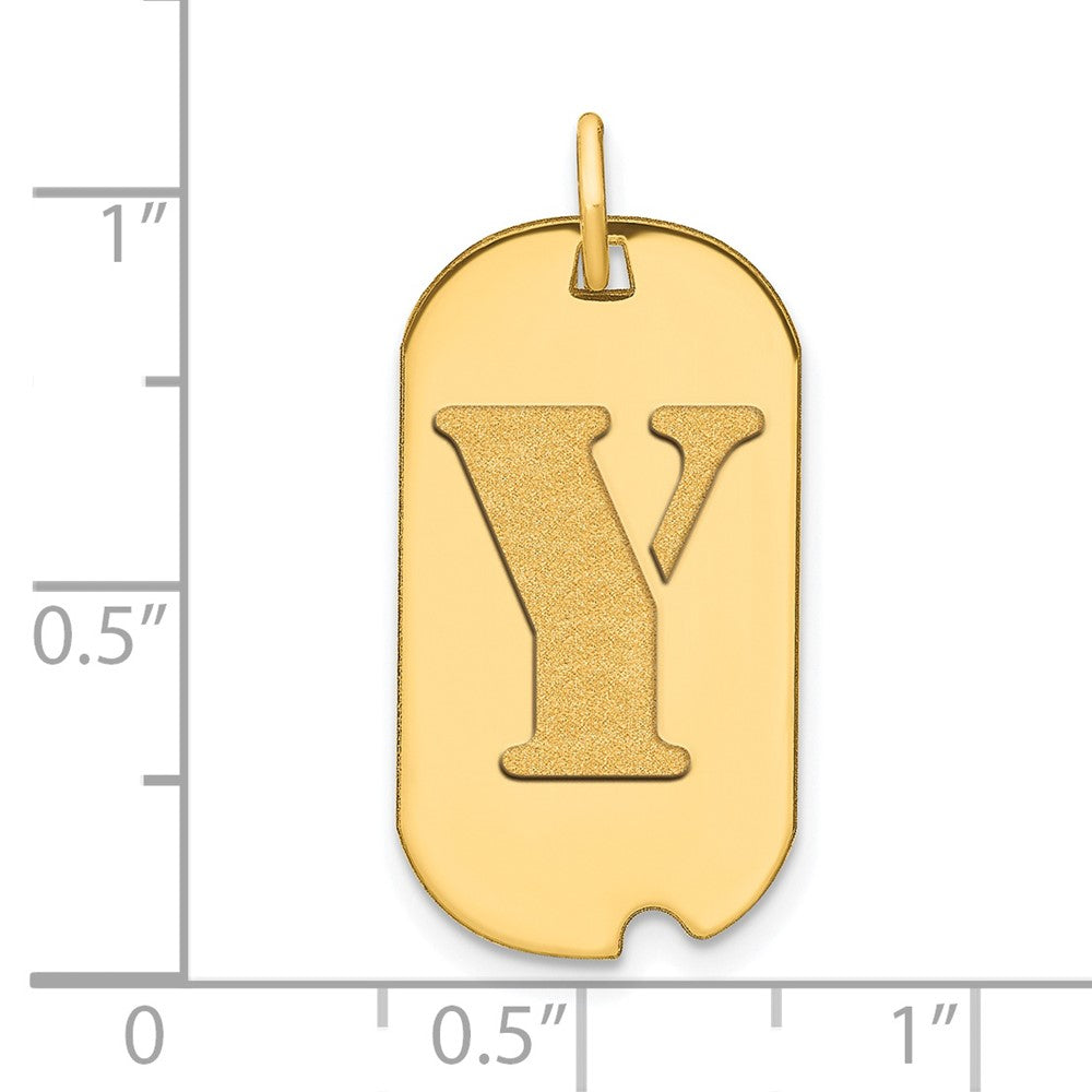Charlie & Co Jewelry | 14k Polished Letter Y Initial Dog Tag Pendant - Model YC1439Y