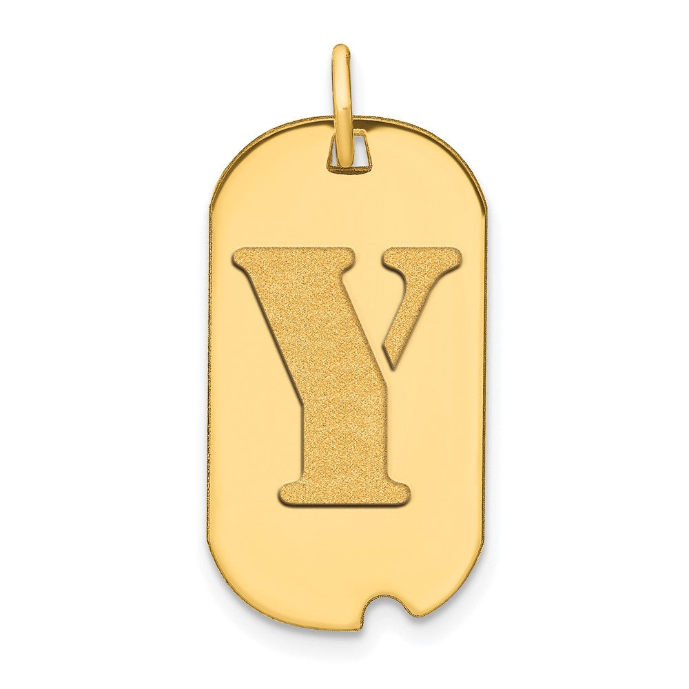 Charlie & Co Jewelry | 14k Polished Letter Y Initial Dog Tag Pendant - Model YC1439Y