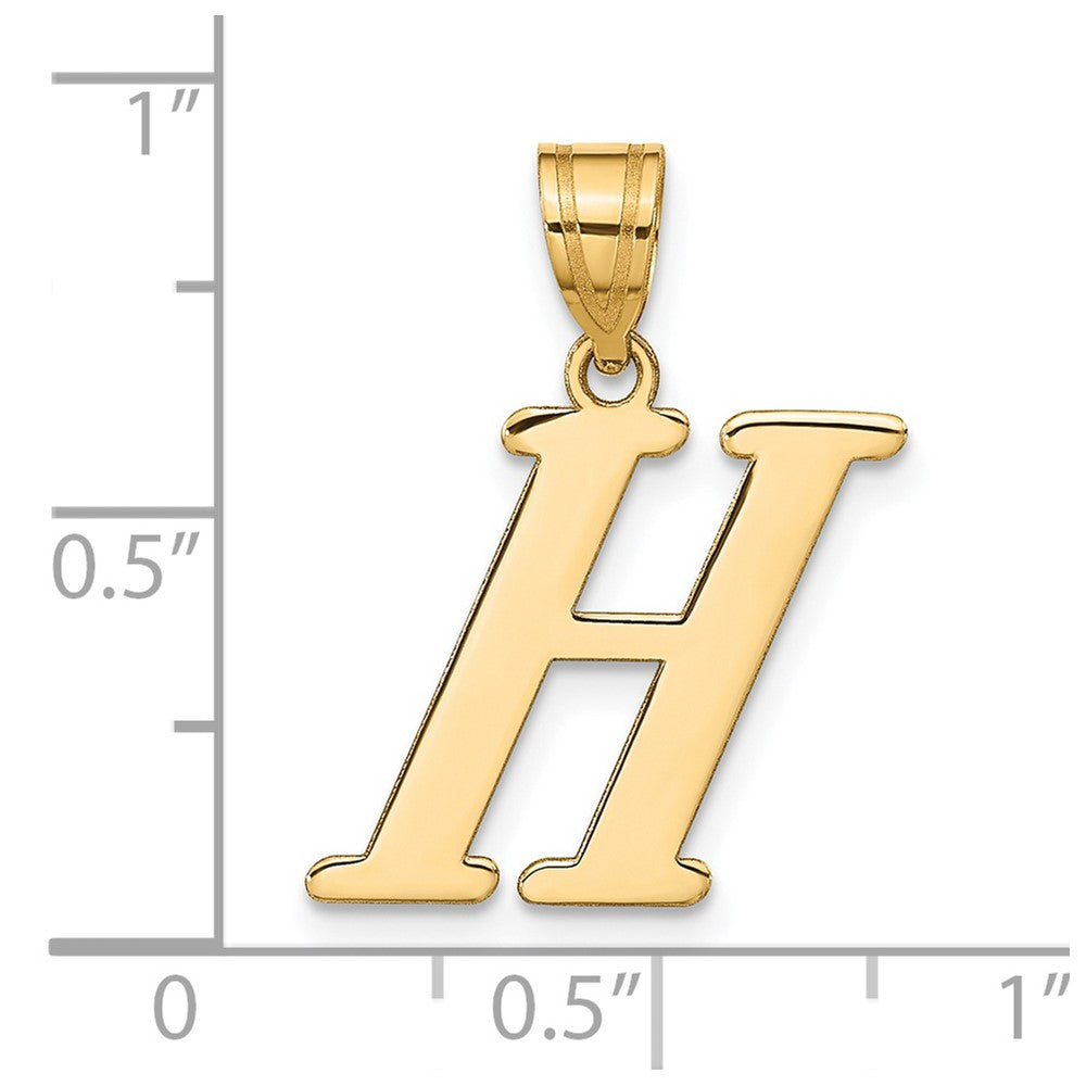 Charlie & Co Jewelry | 14k Polished Letter H Initial Pendant - Model YC1440H