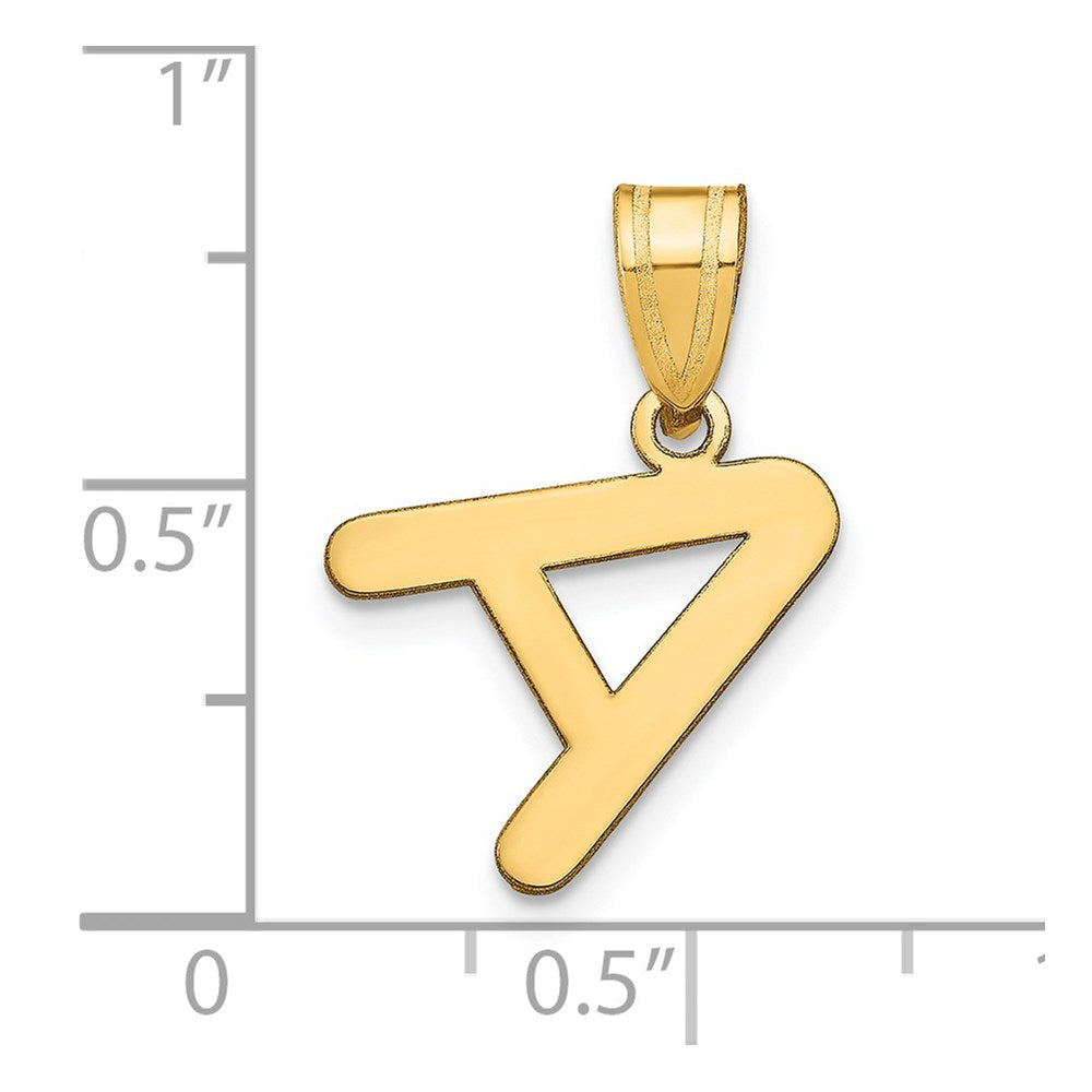 14k Gold Polished Letter 'A' Initial Charm - Charlie & Co. Jewelry