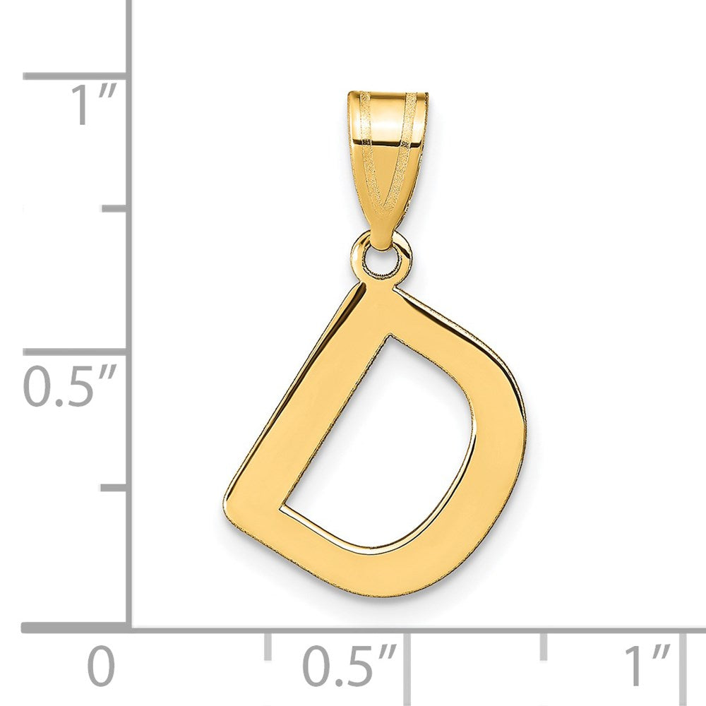 14k Gold Polished Letter 'D' Initial Charm - Charlie & Co. Jewelry