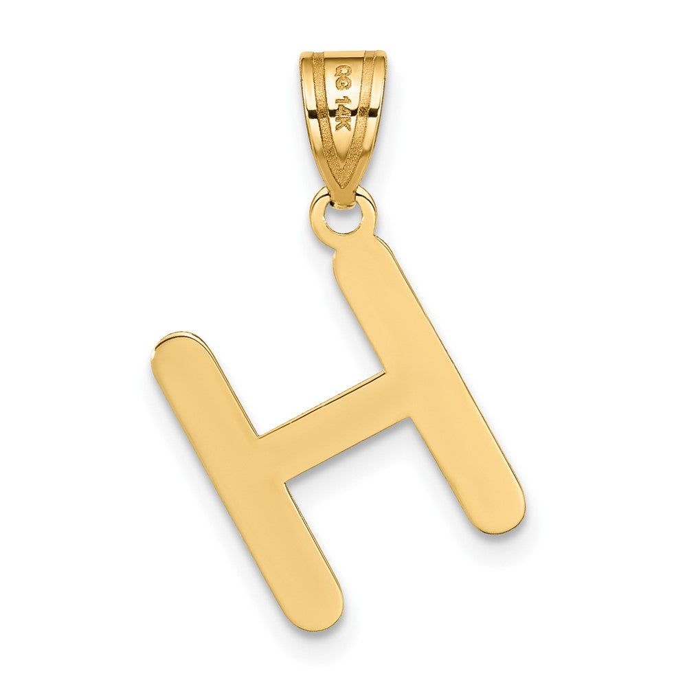 14k Gold Polished Letter 'H' Initial Charm - Charlie & Co. Jewelry