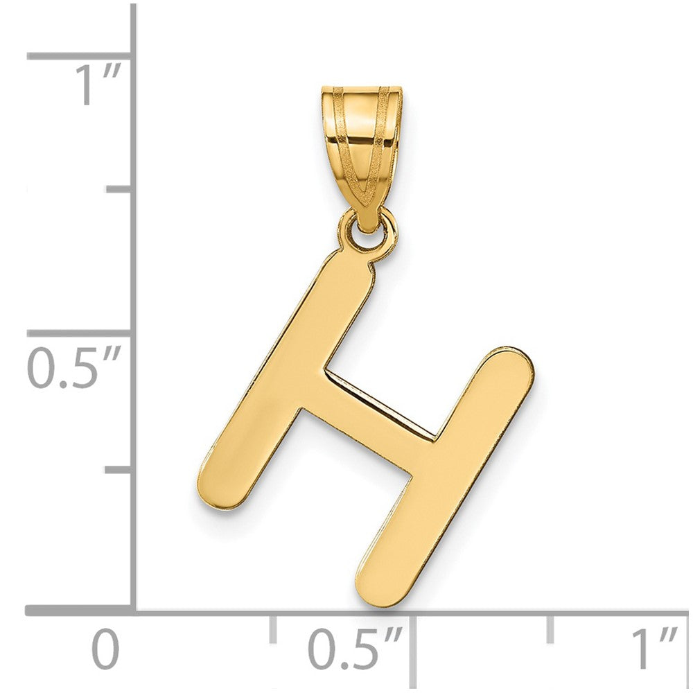 14k Gold Polished Letter 'H' Initial Charm - Charlie & Co. Jewelry