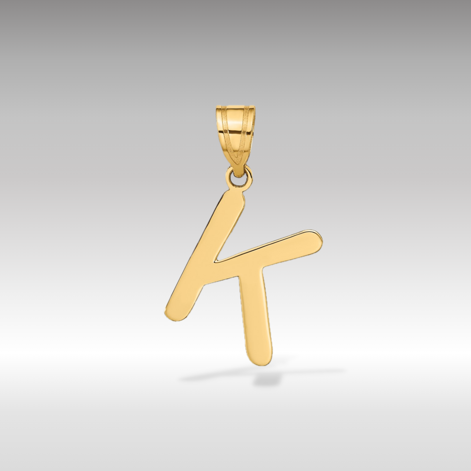 14k Gold Polished Letter 'K' Initial Charm - Charlie & Co. Jewelry