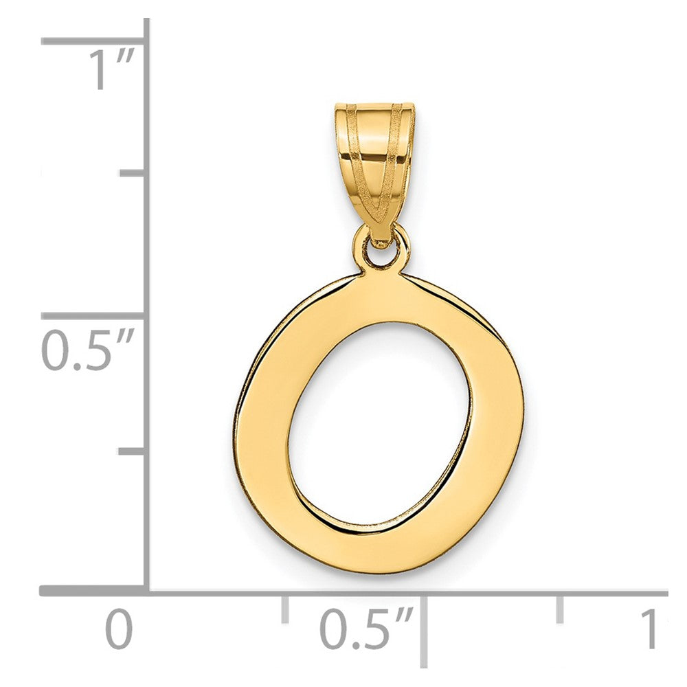 14k Gold Polished Letter 'O' Initial Charm - Charlie & Co. Jewelry