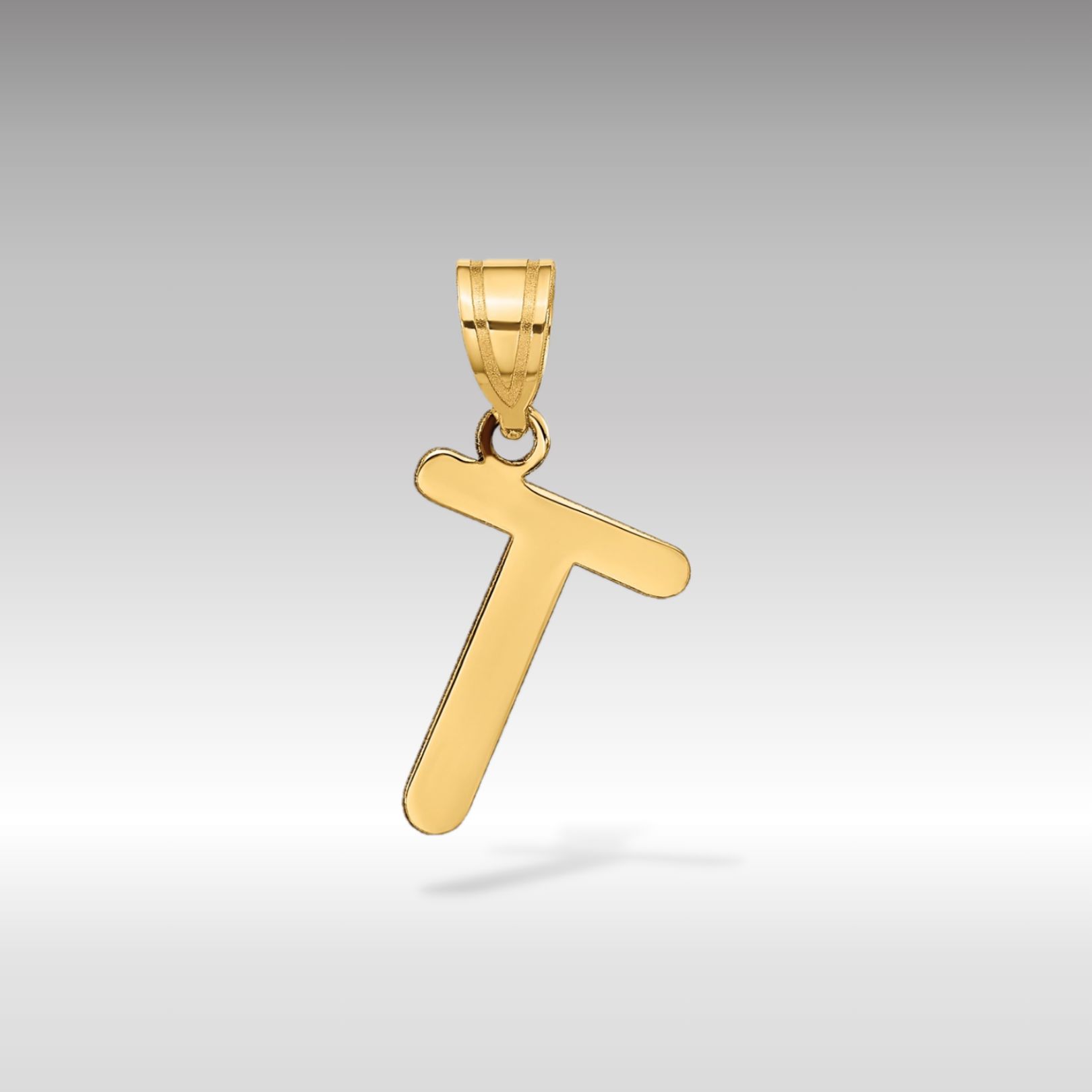 14k Gold Polished Letter 'T' Initial Charm - Charlie & Co. Jewelry