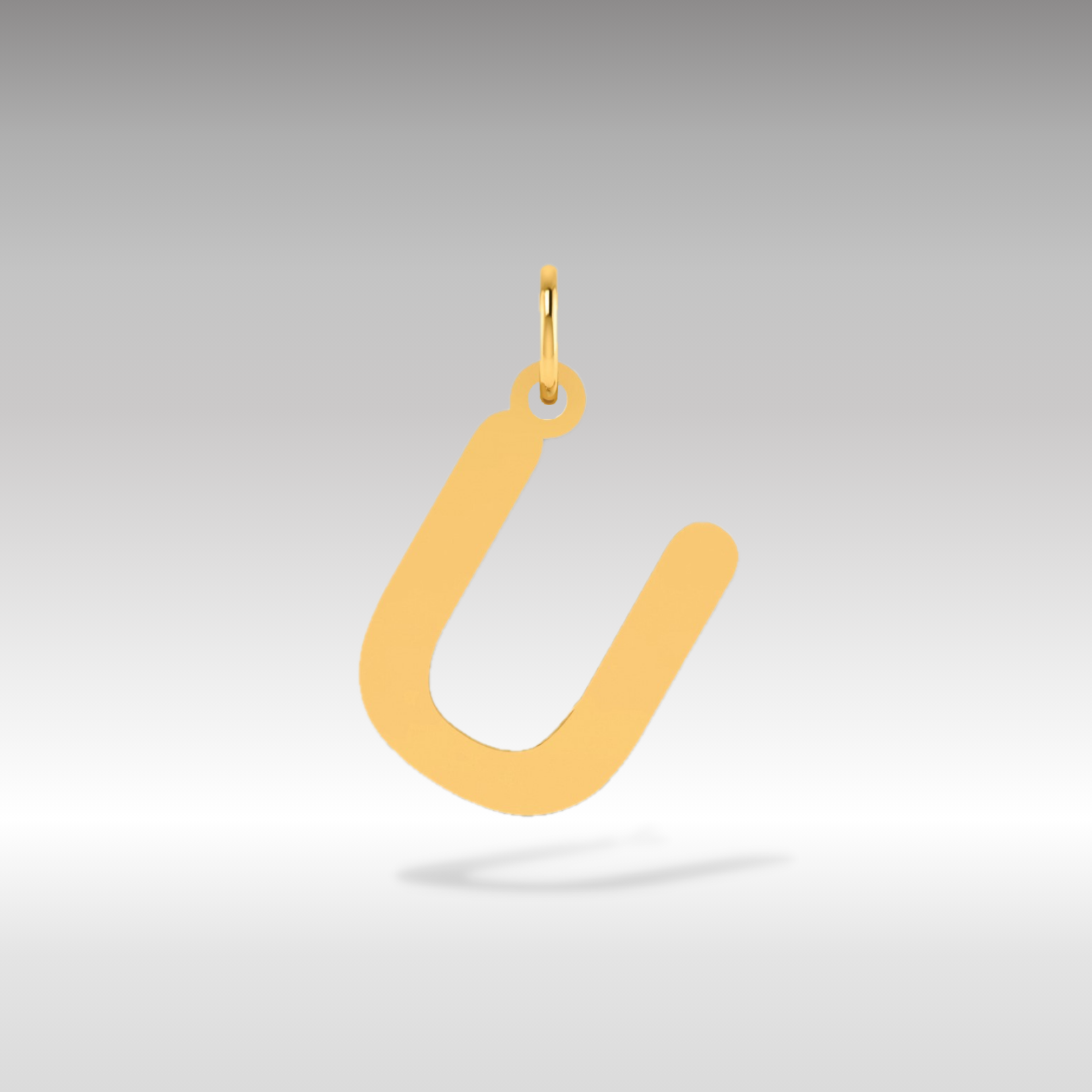 14k Gold Polished Letter 'U' Initial Charm - Charlie & Co. Jewelry