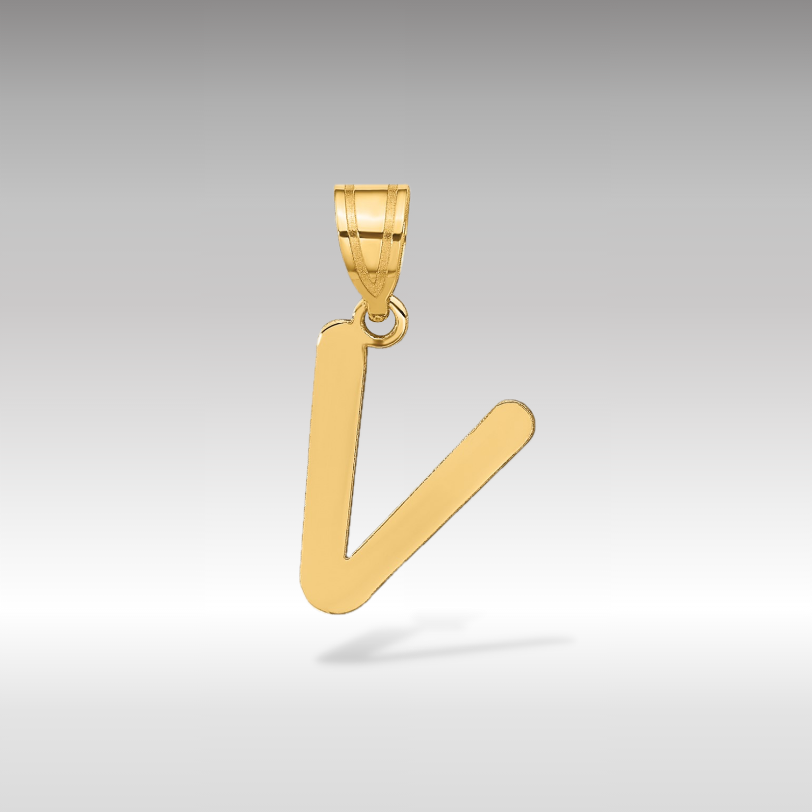 14k Gold Polished Letter 'V' Initial Charm - Charlie & Co. Jewelry
