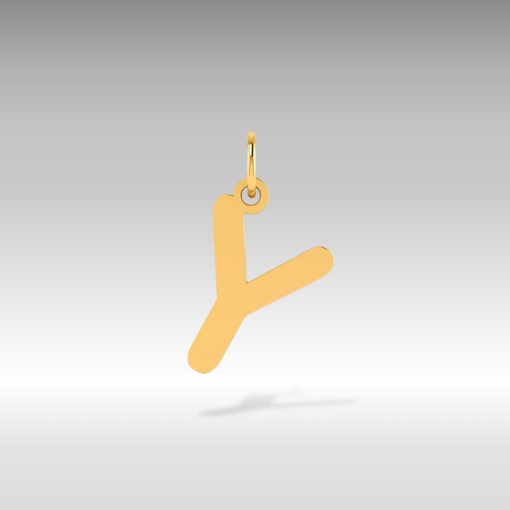 14k Gold Polished Letter 'Y' Initial Charm - Charlie & Co. Jewelry