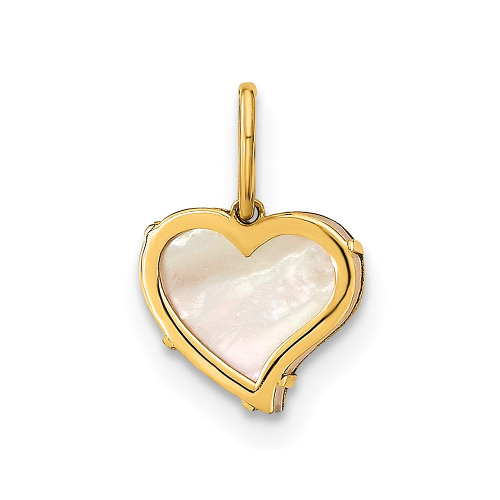 Charlie & Co Jewelry | 14k Polished Mother Of Pearl Heart Pendant - Model YC1482