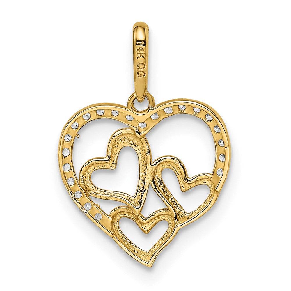 Charlie & Co Jewelry | 14k Cz Hearts Pendant - Model YC1483