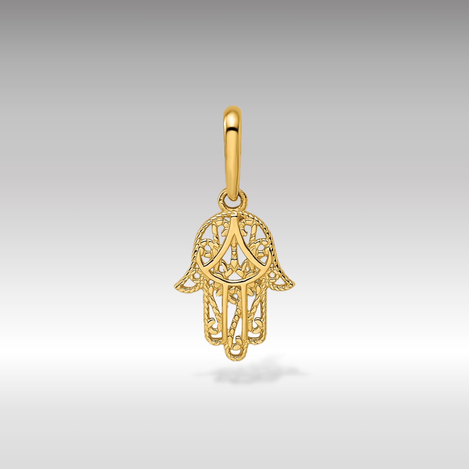 14K Gold Filigree Hamsa Hand Pendant - Charlie & Co. Jewelry