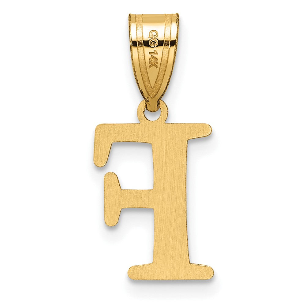 Charlie & Co Jewelry | 14k Polished Etched Letter F Initial Pendant - Model YC1539F
