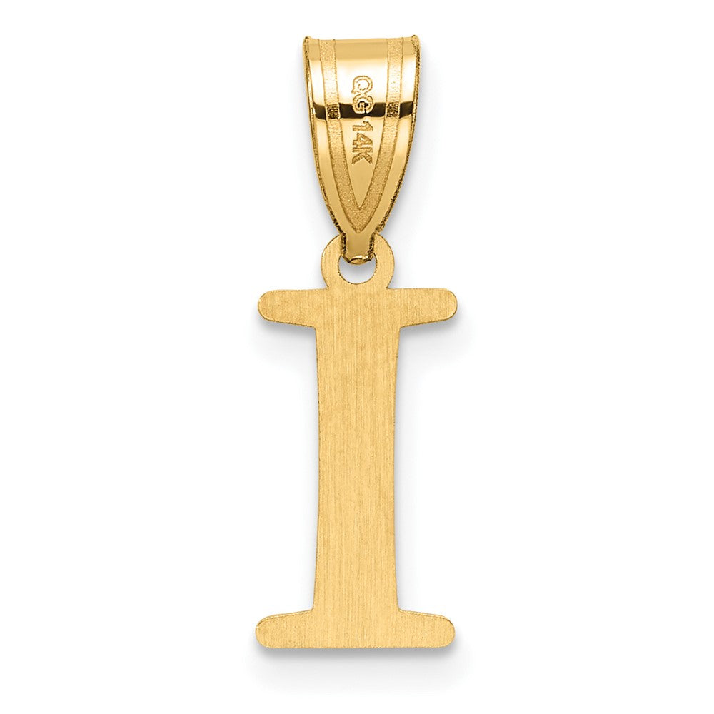Charlie & Co Jewelry | 14k Polished Etched Letter I Initial Pendant - Model YC1539I