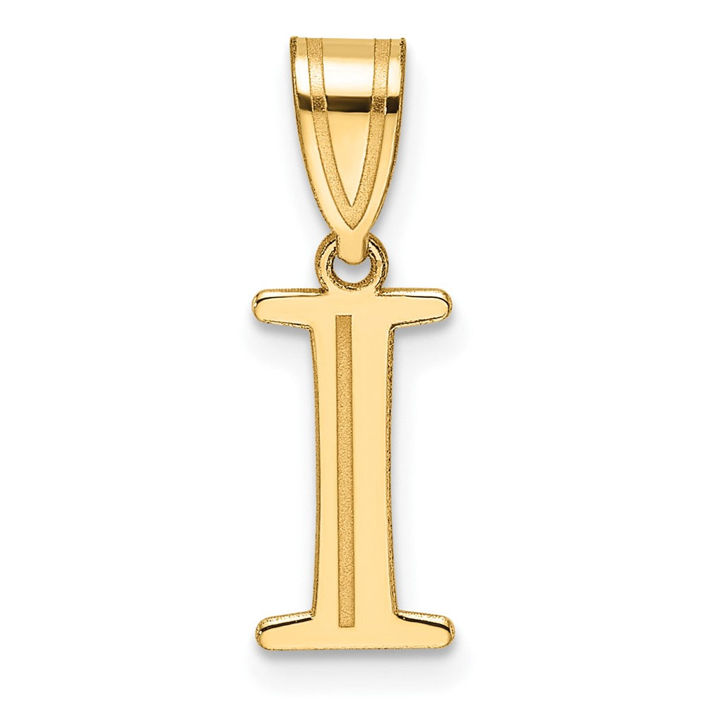 Charlie & Co Jewelry | 14k Polished Etched Letter I Initial Pendant - Model YC1539I