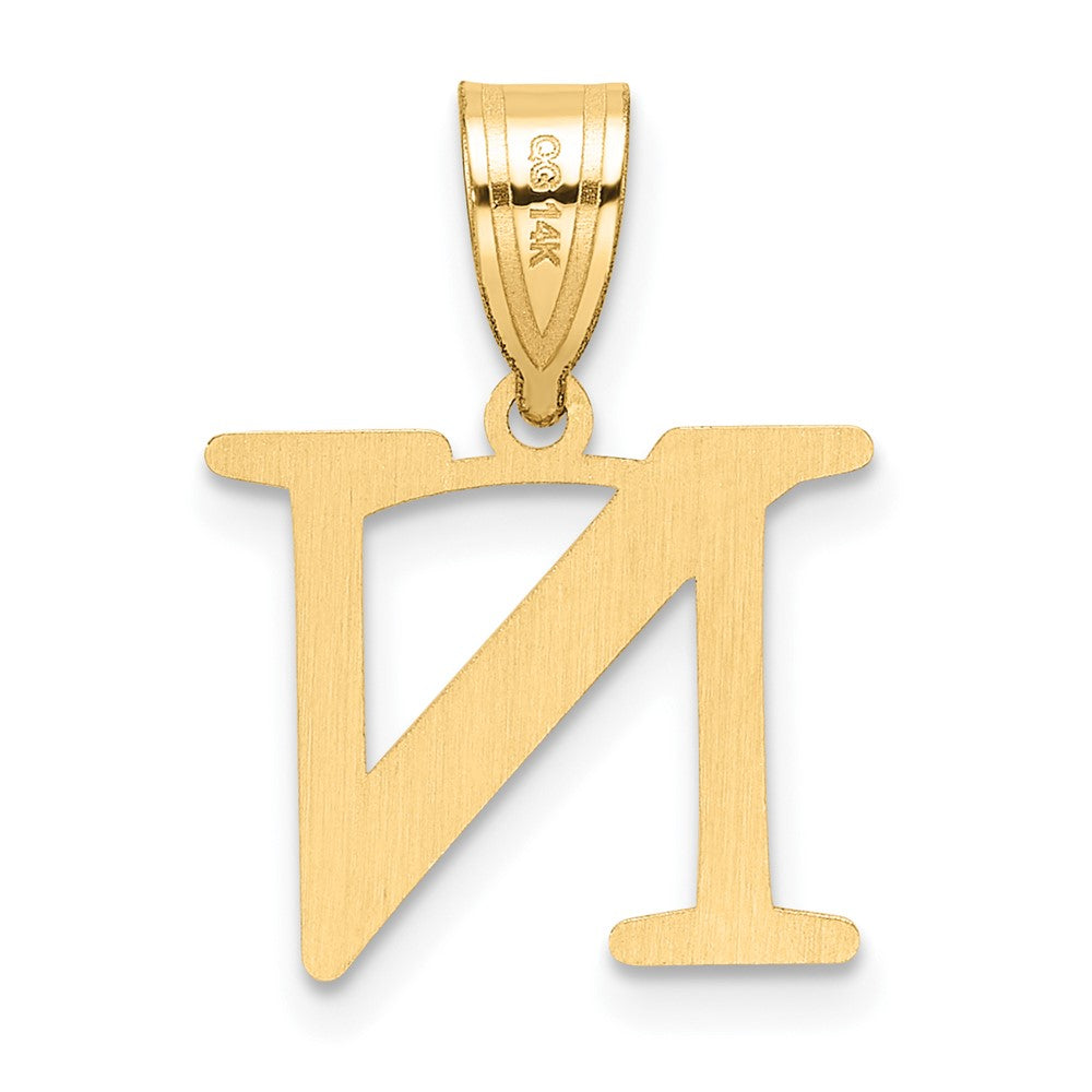 Charlie & Co Jewelry | 14k Polished Etched Letter N Initial Pendant - Model YC1539N