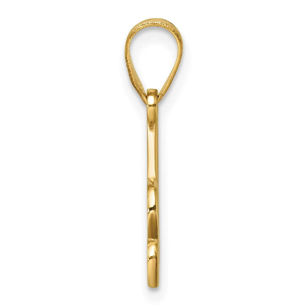 14K Gold Large Letter "A" Script Initial Pendant - Charlie & Co. Jewelry