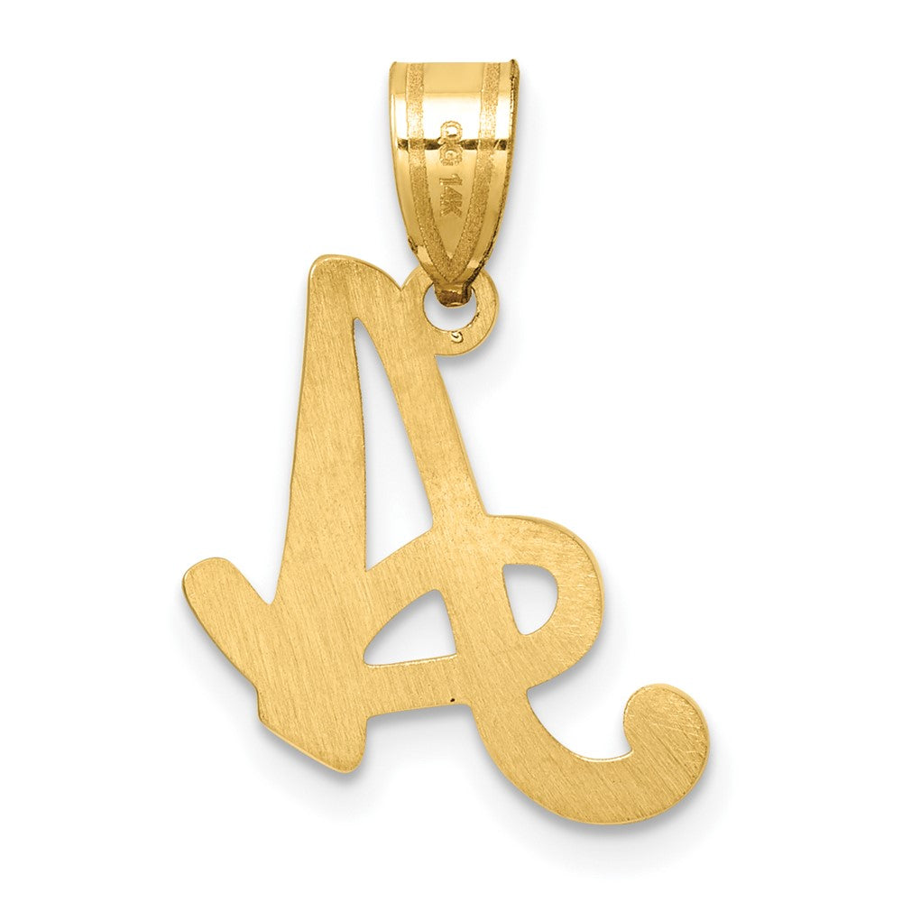 14K Gold Large Letter "A" Script Initial Pendant - Charlie & Co. Jewelry