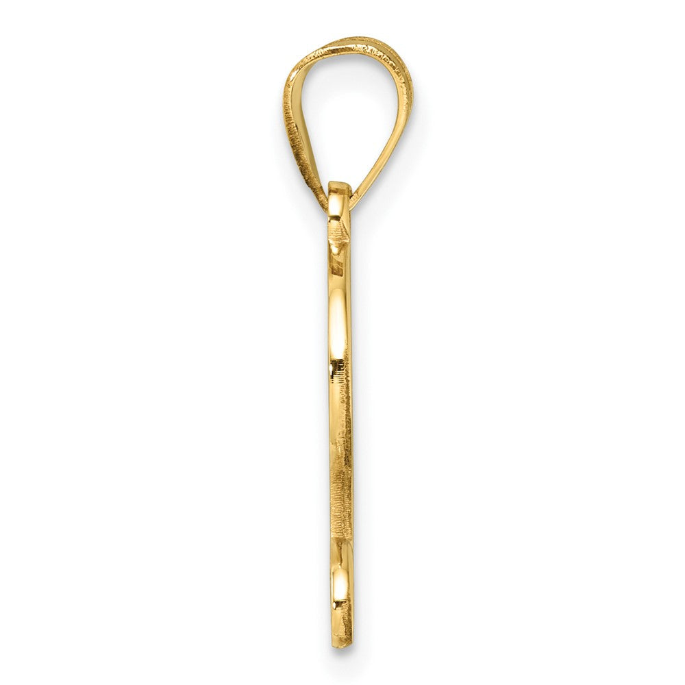 14K Gold Large Letter "L" Script Initial Pendant - Charlie & Co. Jewelry